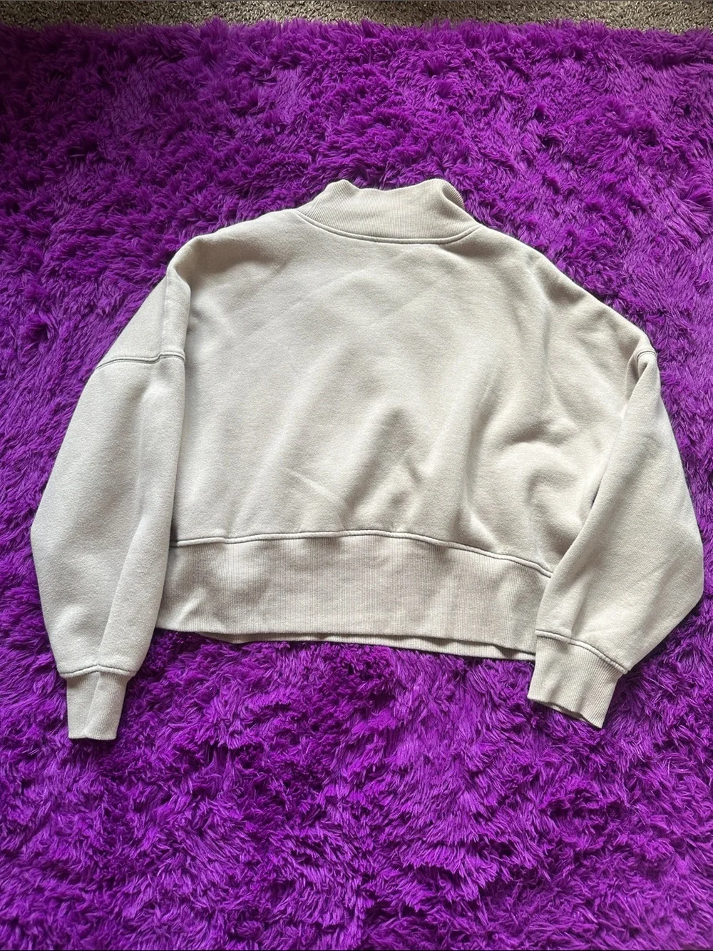 wild fable Beige Mock-Neck Sweatshirt with Bow Accent - Picture 3 of 4